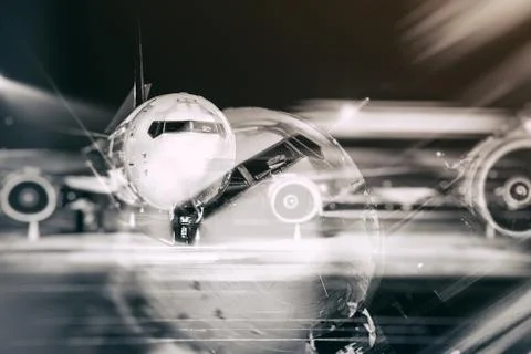Airplane front close-up Stock Photos