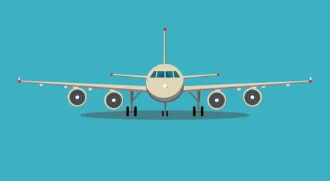 Airplane front view. Stock Illustration