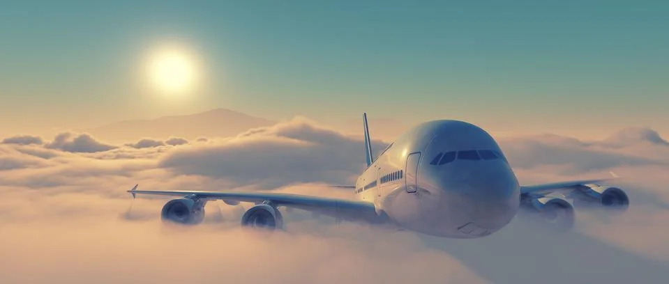 Airplane front view. Stock Illustration