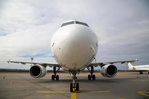 Airplane front view Stock Photos