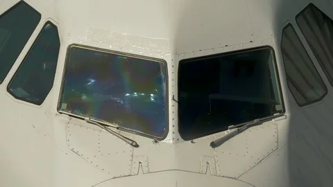 Airplane Front window View Stock Footage 88614327