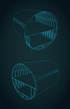 Airplane fuselage section Stock Illustration