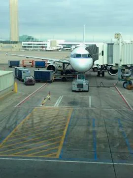 Airplane at the gate Stock Photos