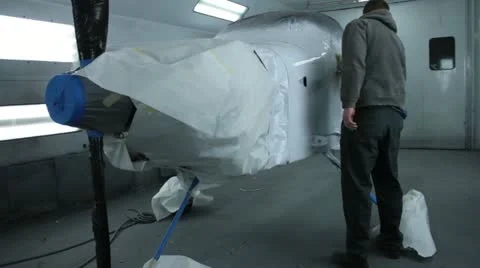 Airplane getting prepeped for paint. Stock-Footage 18442205