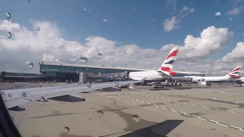 Airplane Getting Ready to Taxi Window POV 2 Stock Footage 83831883