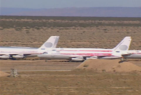 Airplane graveyard 01 Stock Footage 644582