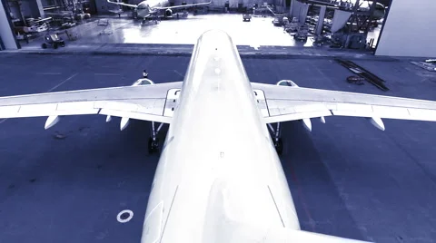 Airplane hangar Stock Footage