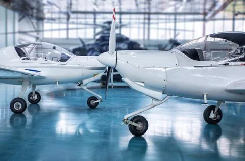 Airplane in a hangar 스톡 사진