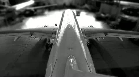 Airplane hangar start end loop Stock Footage 12052169
