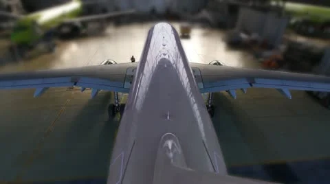 Airplane hangar start end loop Stock Footage 12052198