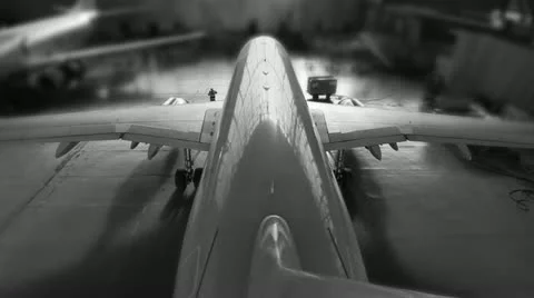 Airplane hangar start Stock Footage 12052016