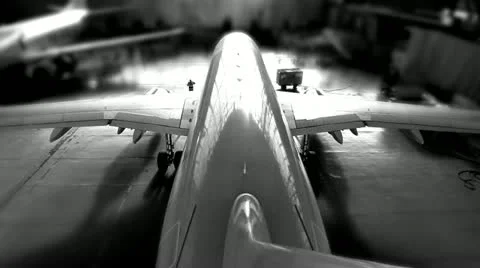 Airplane hangar start Stock Footage 12052066