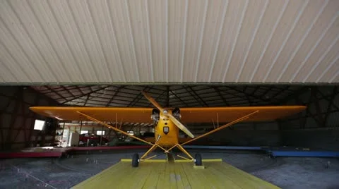 Airplane Hanger Stock Footage 22100264