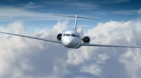 Airplane Heading Camera Stock Footage 12685530