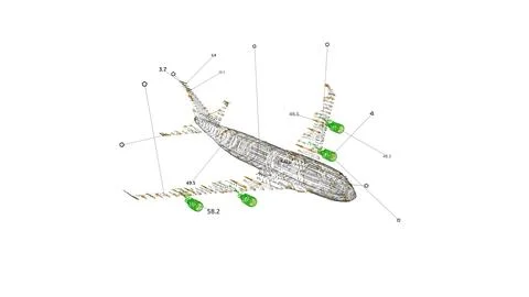 Airplane HUD. Aircraft visualization UI イラスト素材