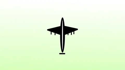 Airplane Icon Animation – Dynamic Aviation Visual 4K. Stock Footage 282576719