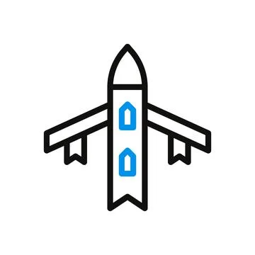 Airplane Icon with Decorative Elements. Concept of Transportation, Travel, .. Stock Illustration