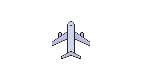 Airplane icon featuring a cheerful smiley face, symbolizing joy in travel a.. Stock Footage 335140271