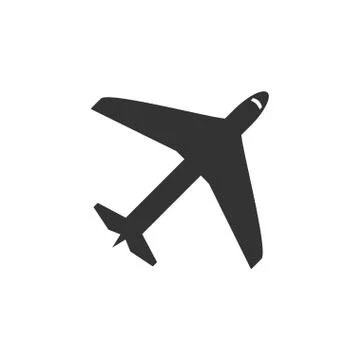 Airplane icon flat Illustrazione stock