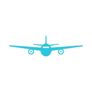 Airplane icon. Isolated on white background. From blue icon set. Stock Illustration