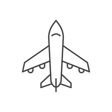 Airplane icon in line stroke flat style. Plane vector illustration on isola.. Stock Illustration