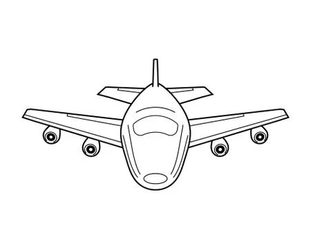 Airplane icon with lines. Stock Illustration