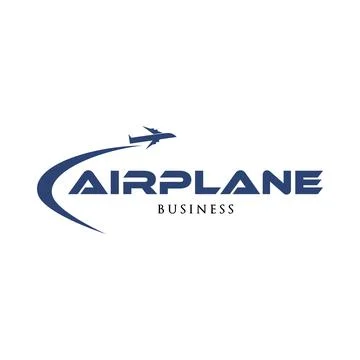 Airplane Icon Logo Design Template Stock Illustration