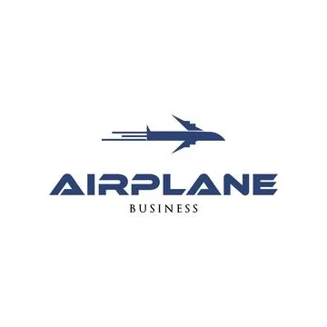 Airplane Icon Logo Design Template Stock Illustration