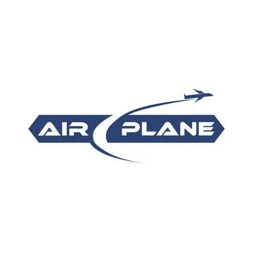 Airplane Icon Logo Design Template Stock Illustration