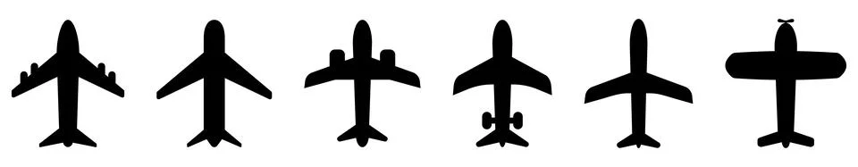 Airplane icon set Stock Illustration