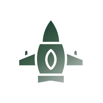 Airplane icon solid gradient green white colour military symbol perfect. 스톡 일러스트