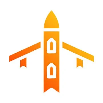 Airplane icon solid gradient red style military illustration vector army el.. Stock Illustration