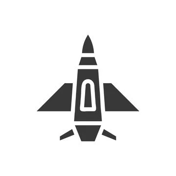 Airplane icon solid grey military illustration Stock Illustration