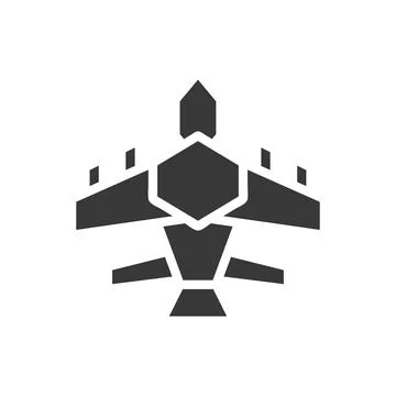 Airplane icon solid grey military illustration Stock Illustration