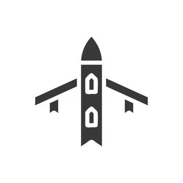 Airplane icon solid grey military illustration Stock Illustration