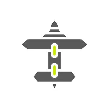 Airplane icon solid grey vibrant green colour military symbol perfect. Illustrazione stock