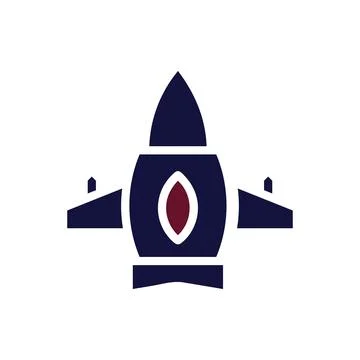 Airplane icon solid maroon navy colour military symbol perfect.(Multiple va.. Illustrazione stock
