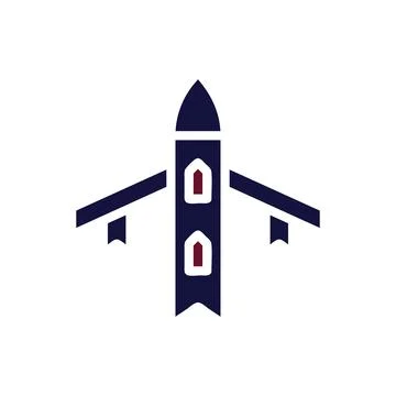 Airplane icon solid maroon navy colour military symbol perfect.(Multiple va.. Stock Illustration