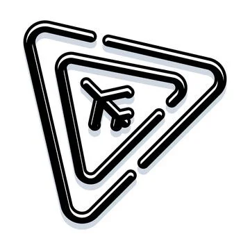 Airplane icon in triangular flight path concept Stock Illustration