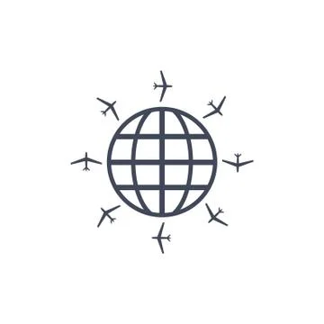 Airplane Icon Vector flat design style Illustrazione stock