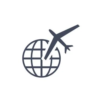 Airplane Icon Vector flat design style Illustrazione stock