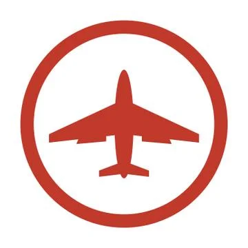 Airplane Icon on white background. Stock Illustration