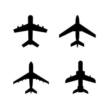 Airplane icon on a white background. Vector illustration on a white isolated Stock Illustration