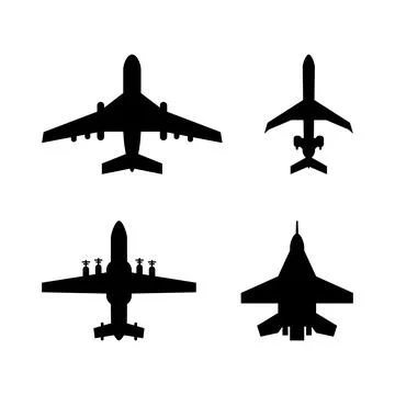 Airplane icon on a white background. Vector illustration on a white isolated Stock Illustration