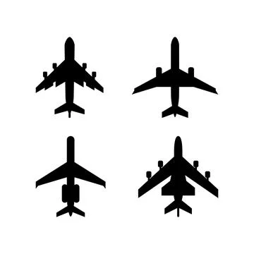 Airplane icon on a white background. Vector illustration on a white isolated Stock Illustration