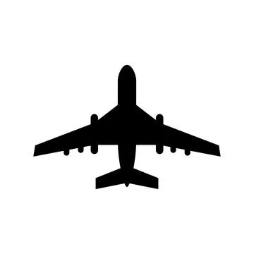 Airplane icon on a white background. Vector illustration on a white isolated Stock Illustration