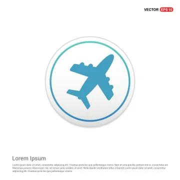 Airplane icon - white circle button イラスト素材