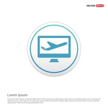 Airplane icon - white circle button イラスト素材