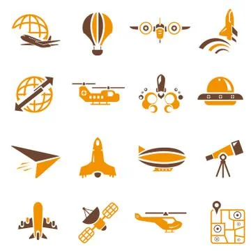 Airplane icons Stock Illustration