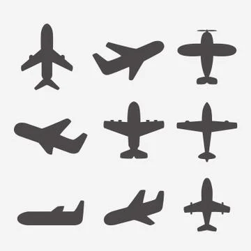 Airplane icons Stock Illustration